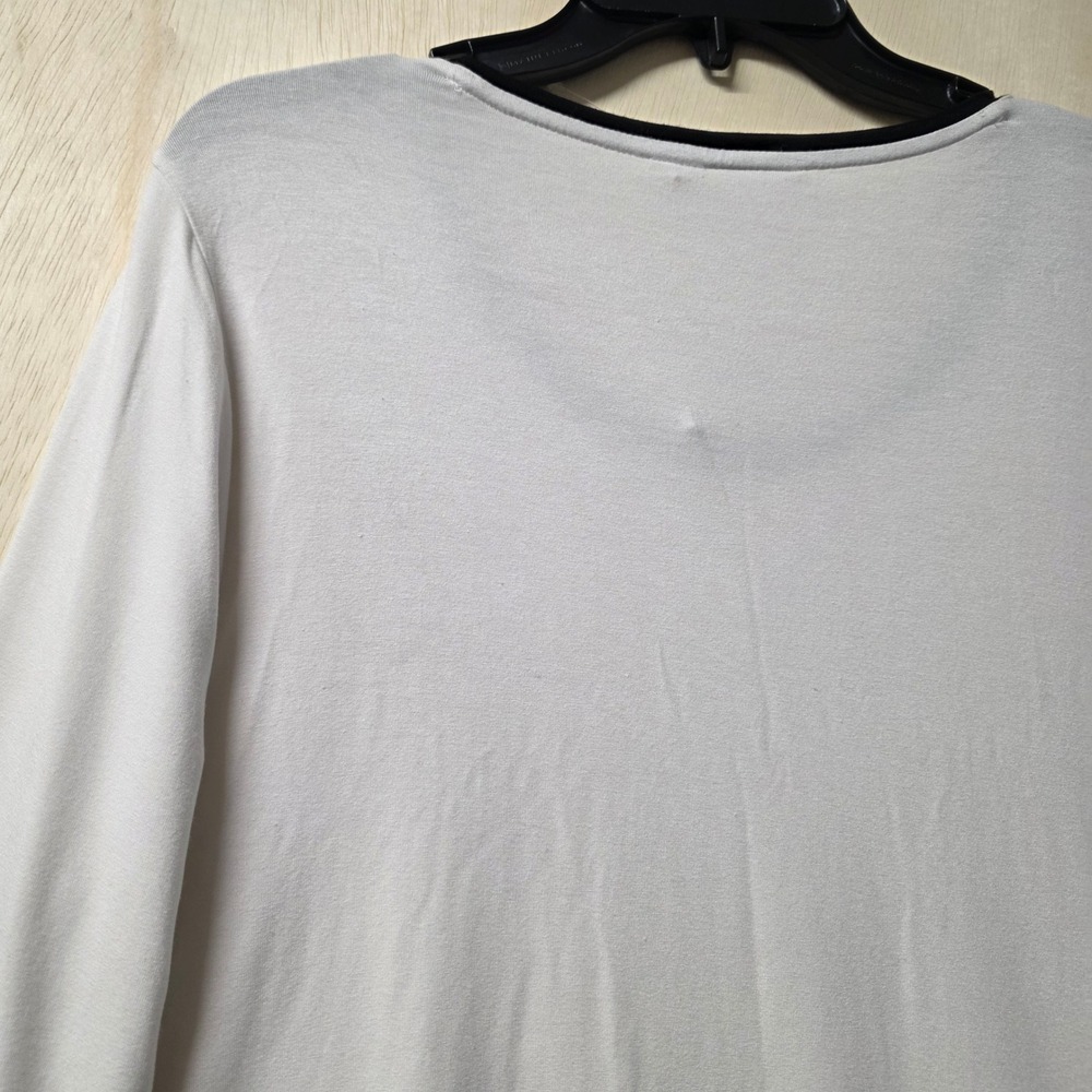 Chicos Zenergy White Black Colorblock Sharkbite Tunic Top Size 2‎ L Large Mens - Picture 8 of 16